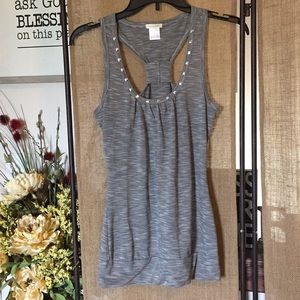 Black and white heathered tank